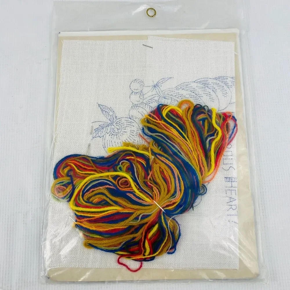 Vtg Vogart #2305‎ Cornucopia Full Cupboard Generous Heart Crewel Embroidery Kit